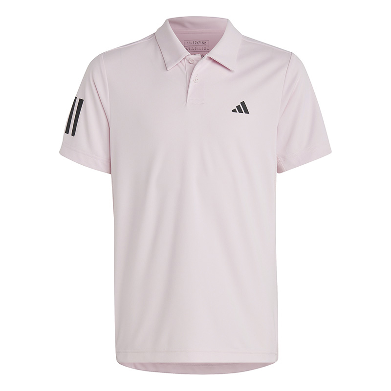 adidas Boys Club 3 Stripe Polo (Clear Pink)