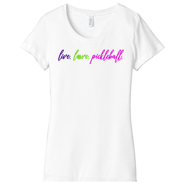 Live Love Pickleball S/S Tee (W) White