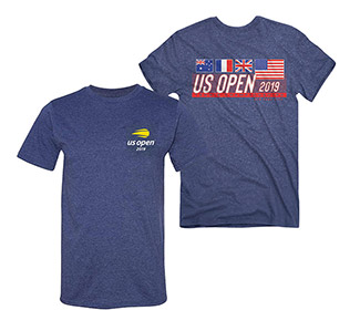 US Open 2019 Slam Flags Tee (M) Heather Blue